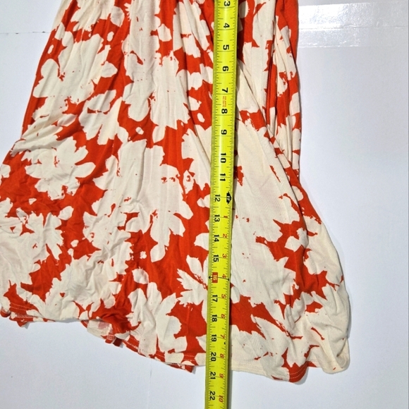 Maeve Floral Dress in Orange and Cream-Size S - 94% Rayon - Picture 6 of 9